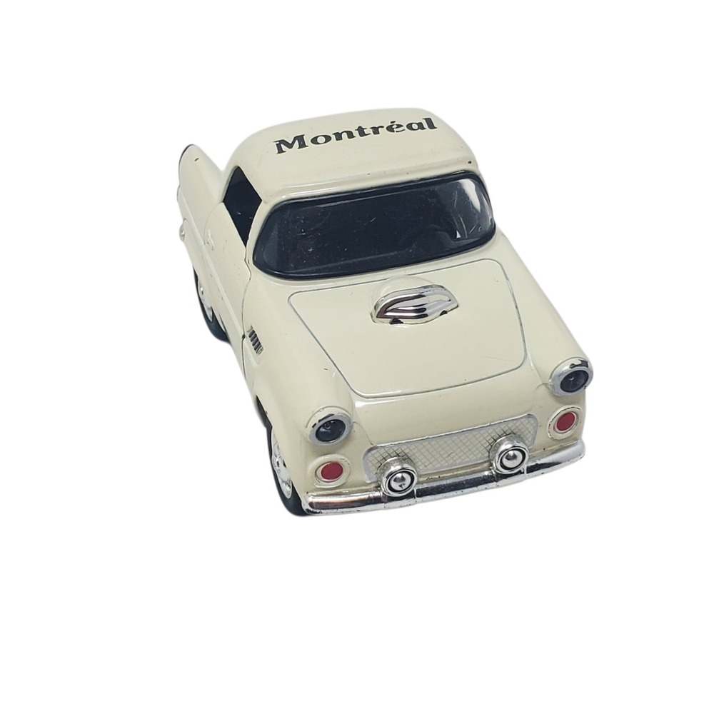 Montreal Souvenir Diecast Car Cream Cartoon Style Ford Thunderbird Pullback